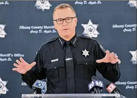  ?? James Franco / Special to the Times Union ?? Albany County Sheriff Craig Apple says he will run to represent the state’s new 43rd Senate District, which includes Colonie, Rensselaer County and parts of Washington County.