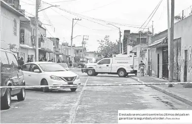  ??  ?? El estado se encuentra entre los últimos del país en garantizar la seguridad y el orden./Foto: