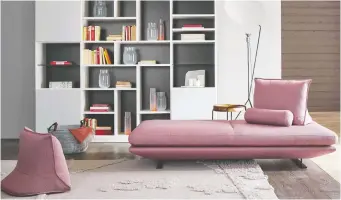  ??  ?? The Prado Sofa, designed by Christian Werner, has non-slip back cushions that can be moved around, allowing for upright sitting or a relaxed lounge.