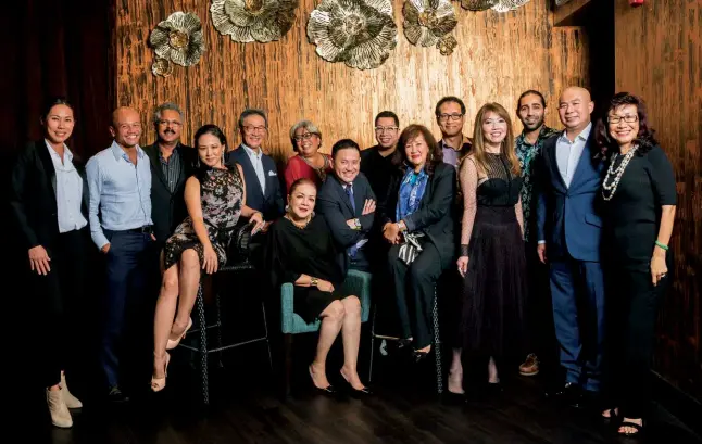  ??  ?? ASSEMBLED IN STYLE Standing from left to right: Tamara Lamunière, Azran Osman-rani, Tan Sri AK Nathan, Datuk Seri Michael Yam, Hartini Zainudin, Ferhat Nazri-aziz, Datuk Ahmad Izham Omar, Lee Jim Leng, Haresh Deol, Dato’ Azmall Jamaluddin and Florence Fang. Seated from left: Isadora Chai, Kathy Lam, Dr George Lee and Dato’ Rosemarie Wee