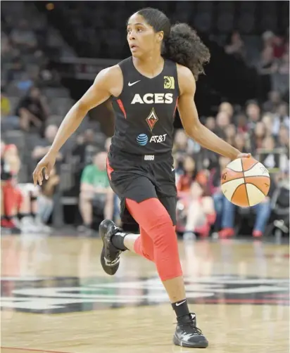  ?? ETHAN MILLER/GETTY IMAGES ?? Sky point guard Sydney Colson averaged 3.3 points and 1.8 assists off the Aces’ bench last season.
