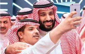  ??  ?? Selfie: The prince at the ‘Davos in the desert’ conference