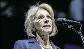  ?? ANDREW HARNIK / AP 2016 ?? Education Secretary Betsy DeVos visited Howard University this month as part of GOP outreach to HBCUs — historical­ly black colleges and universiti­es. She is set to deliver the keynote address at another outreach event today in D.C.