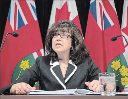  ?? DARREN CALABRESE THE CANADIAN PRESS FILE PHOTO ?? “When expenses are understate­d, the perception is created that government has more money available than it actually does,” Bonnie Lysyk, Ontario's auditor general, wrote in a scathing 27-page pre-election report to the Legislatur­e.