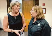  ?? Staff file photo ?? Shannon Grona, left, and Sandy Hughey are bowing out, leaving three of five NEISD board seats open.
