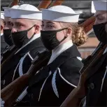  ?? Photo: AFP ?? A military band takes part in US President Joe Biden’s inaugurati­on parade in Washington on January 20.
