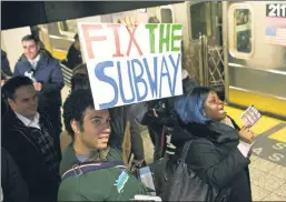  ??  ?? You had one job: Riders Alliance sends Cuomo a message at Grand Central.