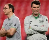  ?? PHOTO: SPORTSFILE ?? Double act: Martin O’Neill and Roy Keane.