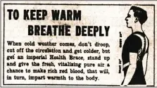  ?? (Arkansas Democrat-Gazette) ?? Peculiar health advice from an ad in the Jan. 8, 1921, Arkansas Gazette for Snodgrass & Bracy, a Rexall affiliate at 120-122 Main St., Little Rock.