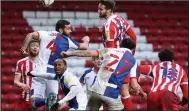  ??  ?? HEAD MAN: Nick Powell scores Stoke’s goal