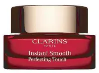  ??  ?? Clarins Instant Smooth Perfecting Touch primer for a smooth base and Instant Light Natural Lip Plumper for nourished and plump lips