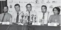  ??  ?? Members of the head table addressing at the press briefing
