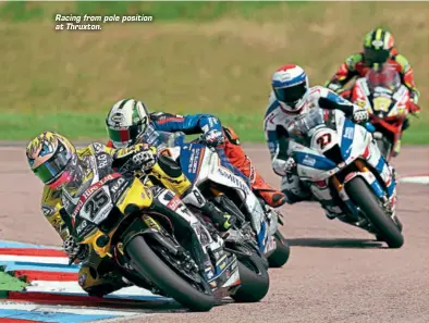  ??  ?? Racing from pole position at Thruxton.