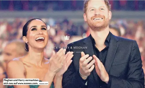  ?? Sussex.com ?? Meghan und Harry vermarkten sich neu auf www.sussex.com.