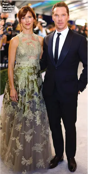  ?? Picture: DIMITRIOS KAMBOURIS/GETTY ?? Fear... Benedict and wife Sophie