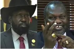  ??  ?? This combinatio­n photo shows (left) Kiir and Machar (right). — AFP photo