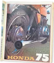  ?? ?? Featuring Honda’s fabulous CB400F, this was the stylish glossy cover of the 40-page Honda supplement that appeared in the March 22, 1975-dated issue of Motor Cycle.