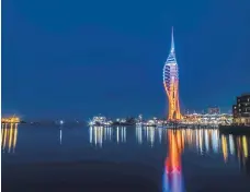  ?? ?? The Spinnaker Tower lit up in Foster Portsmouth colours