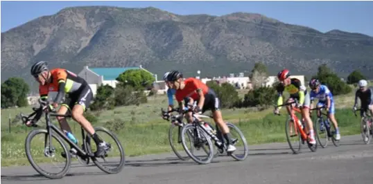  ??  ?? Cyclists in the 65-69 age group heading around South Mountain Aug. 7. Photo by Ger Demarest.