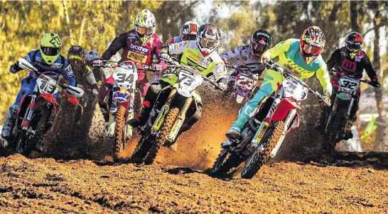  ??  ?? ACTION. The spectacle of national championsh­ip motocross racing will return to the Thunder Valley circuit in Pietermari­tzburg on Saturday.