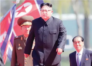  ??  ?? North Korean leader Kim Jong Un arrives at a recently held government event in Pyongyang. (AP)