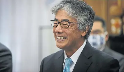  ?? EFE ?? Anuncio. El embajador de Japón en Uruguay, Tatsuhiro Shindo, al informar sobre la nueva experienci­a.