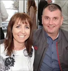  ??  ?? Rebecca and Brian O’Rourke enjoying themselves in the Sulzer Pumps hospitalit­y tent at the Wexford races.