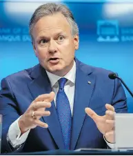  ?? DARREN BROWN / POSTMEDIA NEWS FILES ?? Stephen Poloz, governor of the Bank of Canada, has the task of weaning Canada off easy money in a way that doesn’t inadverten­tly damage expansion.