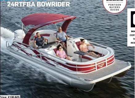  ??  ?? Price: $130,825
SPECS: LOA: 26'6.5" BEAM: 8'6" DRAFT: 2'7" DRY WEIGHT: 3,753 lb. SEAT/WEIGHT CAPACITY: 15/2,060 lb. FUEL CAPACITY: 58 gal.
HOW WE TESTED: ENGINE: Yamaha F300 DRIVE/PROP: Outboard/Yamaha Salt Water Series II 15.75" x 15" 3-blade stainless steel GEAR RATIO: 1.75:1 FUEL LOAD: 44 gal. CREW WEIGHT: 400 lb.