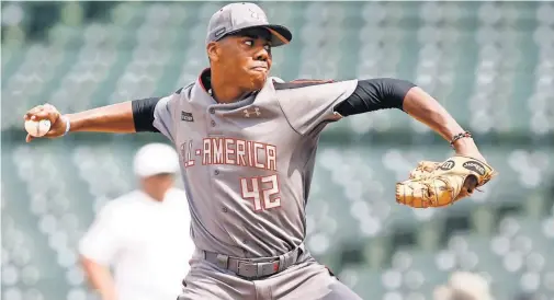  ?? CAYLOR ARNOLD, USA TODAY SPORTS ?? Hunter Greene could be the top pick in the Major League Baseball amateur draft in June.