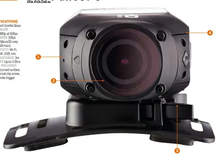  ??  ?? Love Rotating lens adds versatilit­y to mounting options. Incredibly tough build Hate Poor video in low light. Lack of casing means wind noise is an issue. Bulky and a bit ugly, too T3 Says There are some smart design ideas here, but video quality lets...