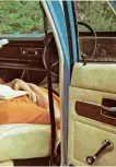  ??  ?? Left: Relaxing in the spacious Leyland P76 — a scene from the New Zealand brochure for the car