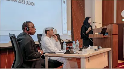  ?? — Supplied photo ?? abu dhabi Judicial department officials at the Labour court informatio­n Forum in abu dhabi on monday.
