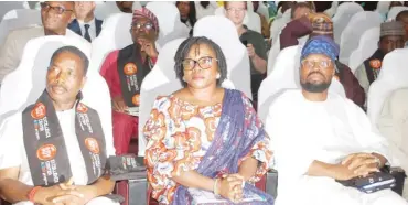  ?? Ogun State ?? From left: President, Poultry Associatio­n of Nigeria, Chief Sunday EzeObiora; Commission­er for Agricultur­e and Food Security, Lagos State, Mrs Abisola Olusanya and Ogun State Commission­er for Agricultur­e and Food Security, Hon. Bolu Owotomo, during the Nigeria Poultry Show in Abeokuta,