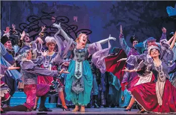  ?? JOHN GRIGATIS ?? A Slavo-Ruritanian folk dance is performed in The Merry Widow, choreograp­hed by Joshua Beamish.