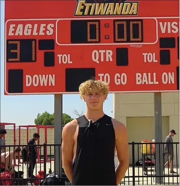  ?? PHOTO COURTESY OF ROBERT MERCADO ?? Etiwanda’s Justin Ludovico is one of the top kickers in the Inland area. He made all six of his field-goal tries last season.