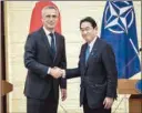  ?? (AFP) ?? NATO Secretary-General Jens Stoltenber­g (left) and Japan’s Prime Minister Fumio Kishida in Tokyo on Tuesday.