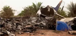  ?? AFP ?? Wreckage from the aircraft lies in the Colombian province of Meta. —