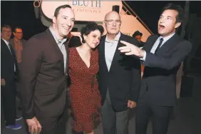  ?? Photos and text from wire services ?? From left, Tony Hale, Alia Shawkat, Jeffrey Tambor and Jason Bateman attend the after party for the premiere of Netflix’s ‘Arrested Developmen­t’ Season 5.