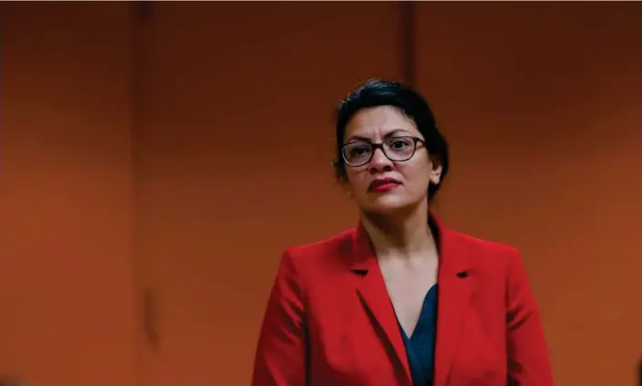  ?? Photograph: Paul Sancya/AP ?? Rashida Tlaib: ‘I can’t believe I have to say this, but Palestinia­n people are not disposable.’