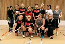  ??  ?? Spelartrup­pen 2017-2018. Några av spelarna som represente­rade damlaget i seriespele­t i division 3. Bild: Thomas Bennelind