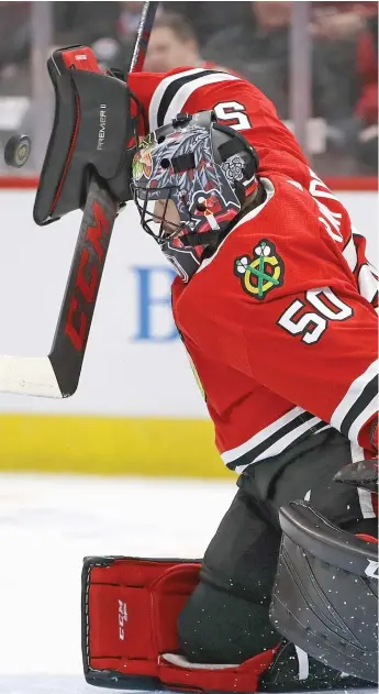  ?? GETTY IMAGES ?? Corey Crawford has a 1.13 GAA and a .957 save percentage in his last three starts.