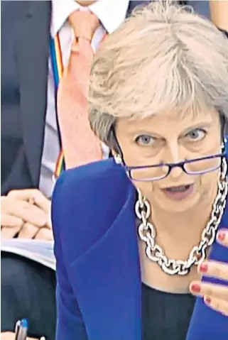  ??  ?? Theresa May defends her Brexit proposals before the Liaison Committee while Boris Johnson made his speech