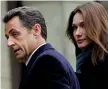  ??  ?? Sarkozy con la moglie Carla Bruni