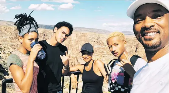  ?? INSTAGRAM ?? Will Smith with his family at the Grand Canyon. His message is to live life to its fullest, and stick with the goals you set out for yourself, says YouTuber Matt Dajer.