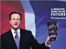  ?? Reuters ?? Big promises British Prime Minsiter David Cameron yesterday announced an extension of the ‘right-to-buy’ housing policy of 1980s ‘Iron Lady’ Margaret Thatcher if his party is re-elected.