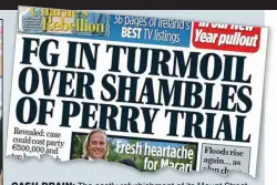  ??  ?? cash drain: The costly refurbishm­ent of its Mount Street headquarte­rs, the general election campaign and the ongoing and expensive fall-out of the Perry saga have left FG broke