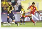  ??  ?? Threat...Garry Rodrigues