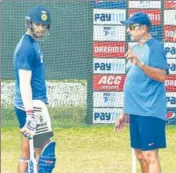  ?? PTI ?? Debutant Shivam Dube (left) had a forgettabl­e outing in the first T20 against Bangladesh in New Delhi.