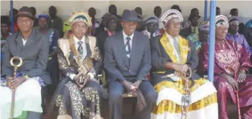  ??  ?? Some of the chiefs that attended this years Lunda lubanza traditiona­l ceremony